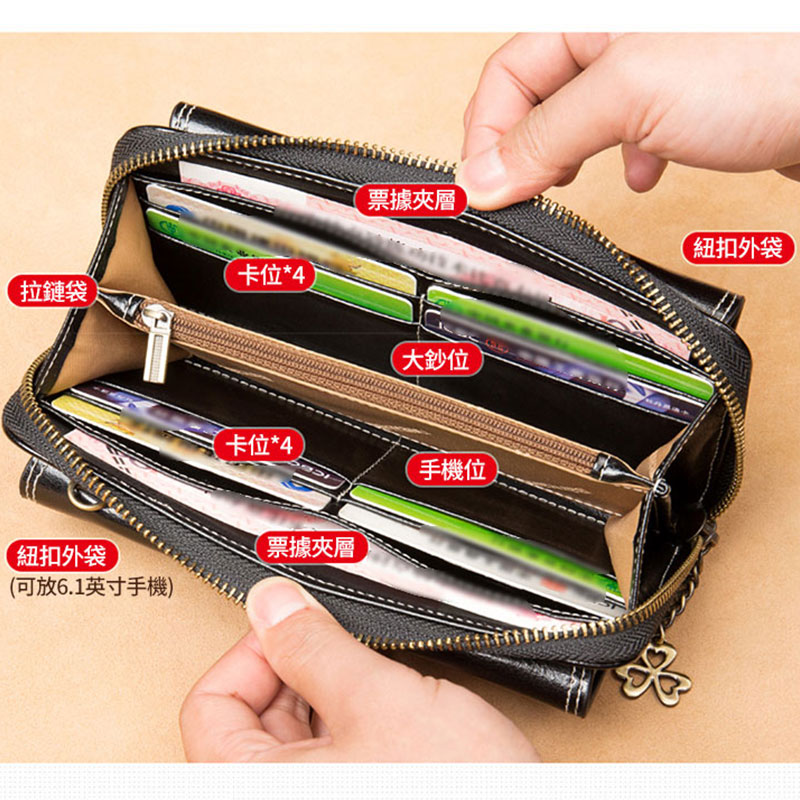 多機能牛革財布 色艶が良い・本革で上品な仕上がり・耐久性に強い・魅力的 ヴィンテージ糸引き工芸で、丁寧に仕上げ、クラシックなアイテム 