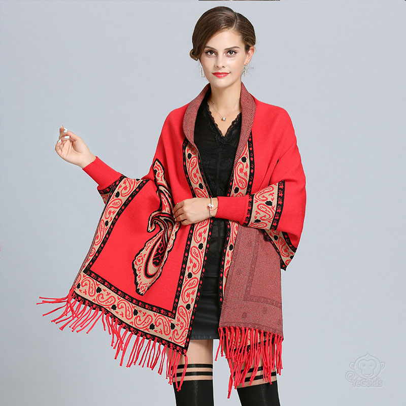 袖付きショール 