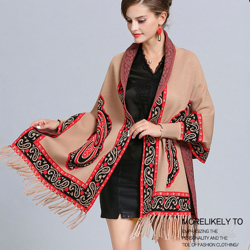 袖付きショール 