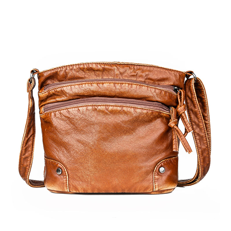 二層レトロソフトレザーバッグ