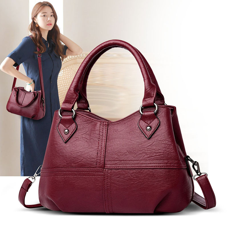 ソフトレザー3層バッグ