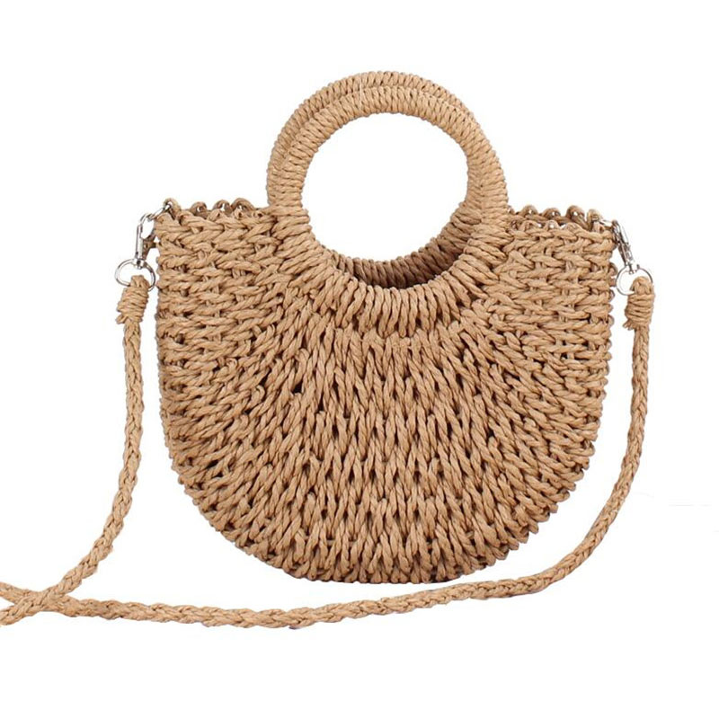 手作り麦わらバッグ 