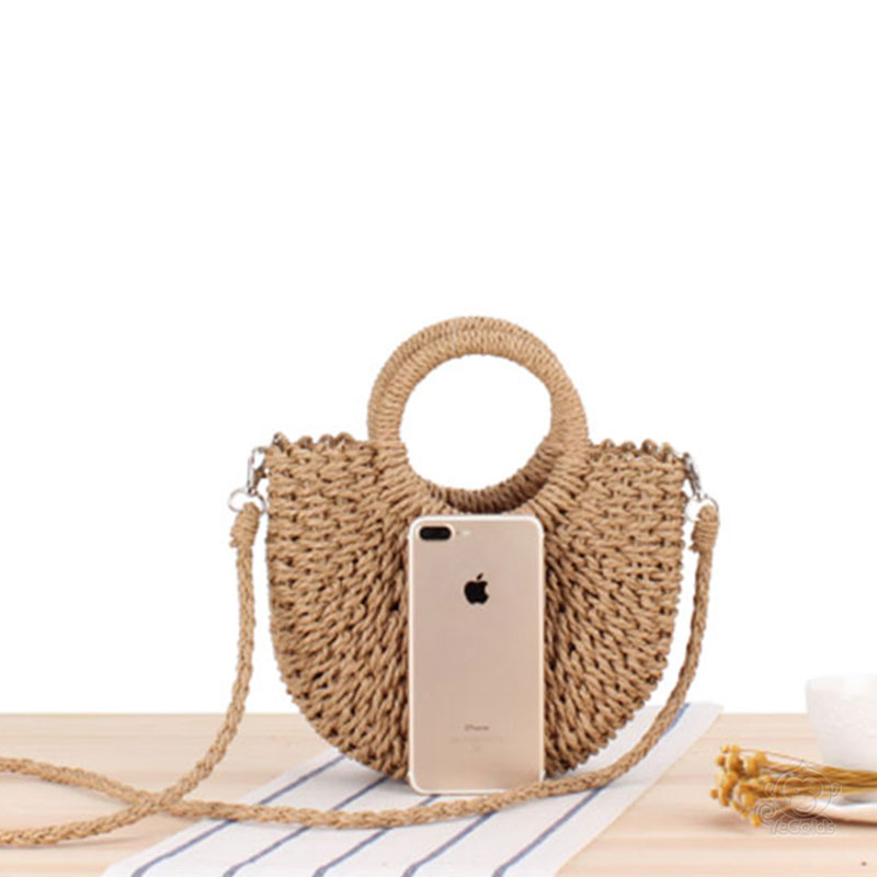 手作り麦わらバッグ 