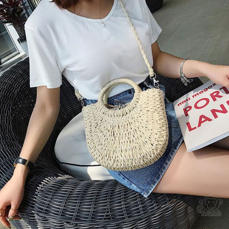 手作り麦わらバッグ 