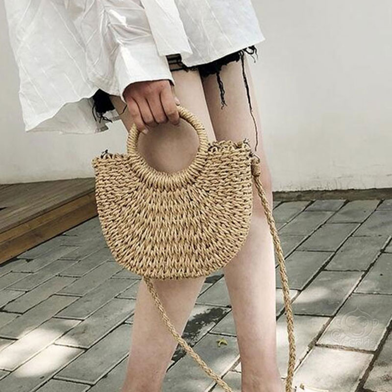 手作り麦わらバッグ 