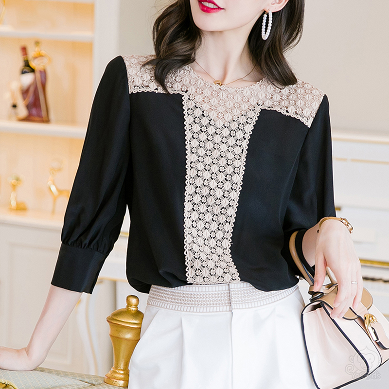 メッシュ柄シャツ