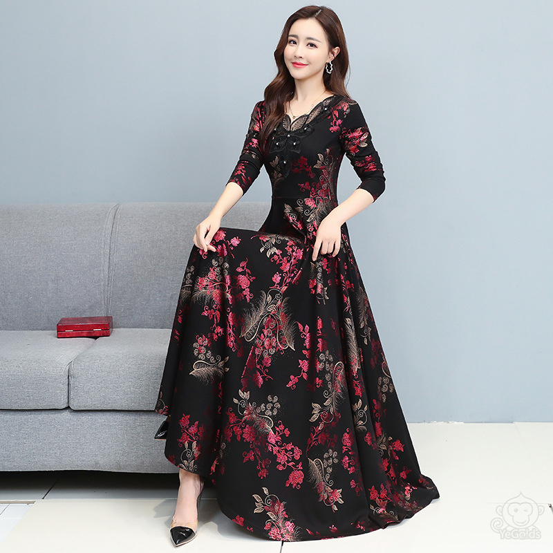 花のエレガントワンピース