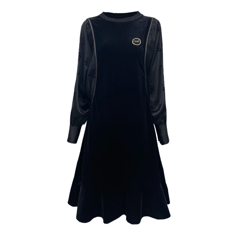 フリルゴールドベルベットワンピース