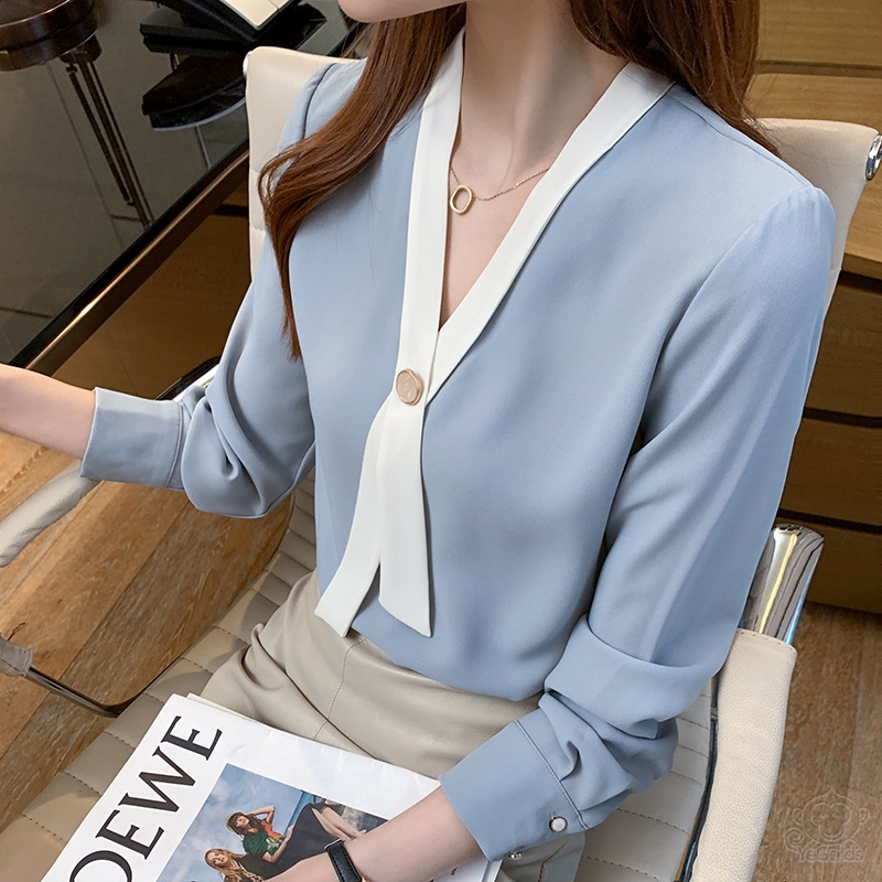 ボウノットVネックシャツ