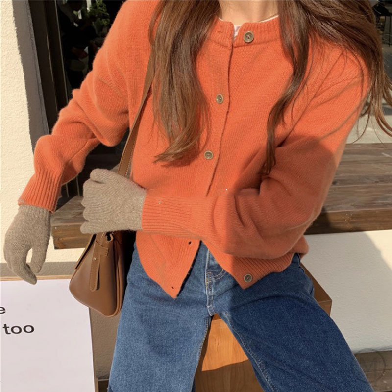 シングルブレストニットカーディガン