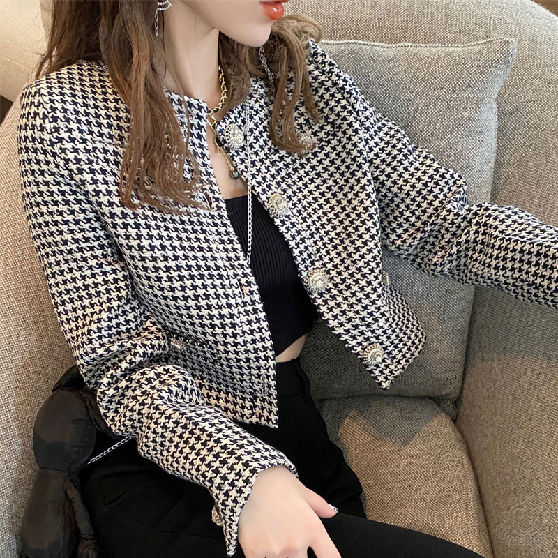 千鳥格子の多目的ジャケット